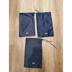 Prada Blue Satin Drawstring Dust Bags Set of 3 Authentic Shoe Storage Pouches